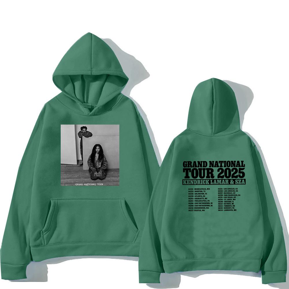 Худи Grand National Tour 2025 SZA Kendrick Lamar Мужские/женские Худи Харадзюку Унисекс Зимний Флисовый Пуловер Свитшот Винтаж