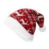 2024 Santa Hat: Double-Sided Plush with Velvet Print for Adults & Children