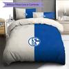 FC Schalke 04 Pattern Bedding Quilt Set  Home Decoration  Gift (1 * duvet cover + 2 * pillowcase  without core)