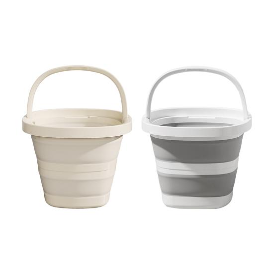 Folding Bucket with Handle Large Capacity Strong Load-bearing Outdoor Fishing Bucket Portable Compact Collapsible Bucket