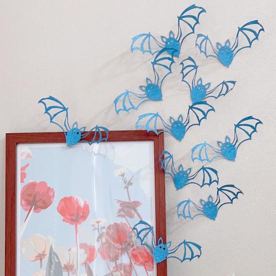 12 шт. Хэллоуин Летучая мышь Наклейки на стену Украшения Большие Полые Летучие мыши Наклейки на стену для Стены Стекла Зеркала Декор Гостиной