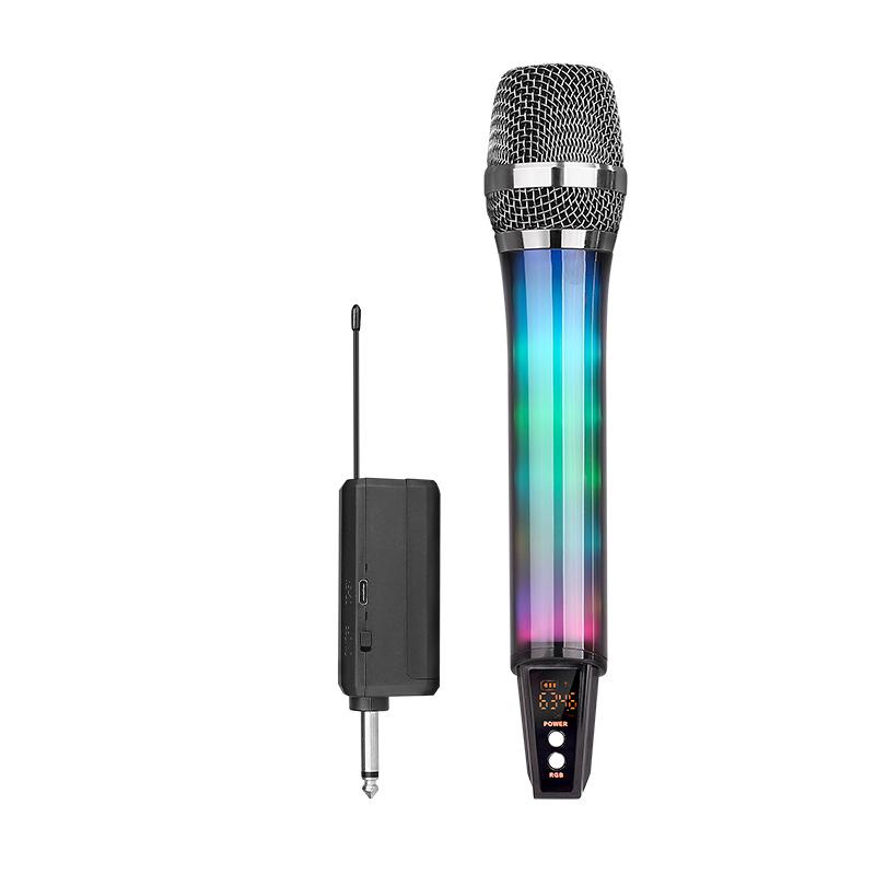 Универсальный RGB беспроводной микрофон с регулируемой подсветкой для домашнего пения и сцен KTV