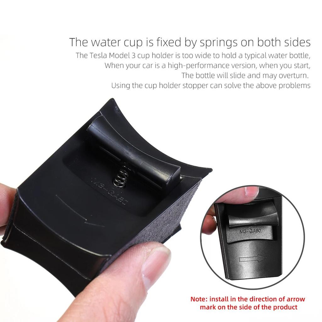 LUCKEASY For Tesla Model 3 Y 2017-2023 Car Water Cup Slot Slip Limit Clip ABS Cup Holder Clip Limiter Accessories Model 3