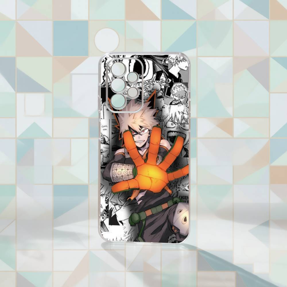 Чехол для телефона My Hero Academia Кацуки Бакуго для Samsung S25, S24, S21, S22, S23, S30, Ultra, S20, Plus, Fe Прозрачный чехол