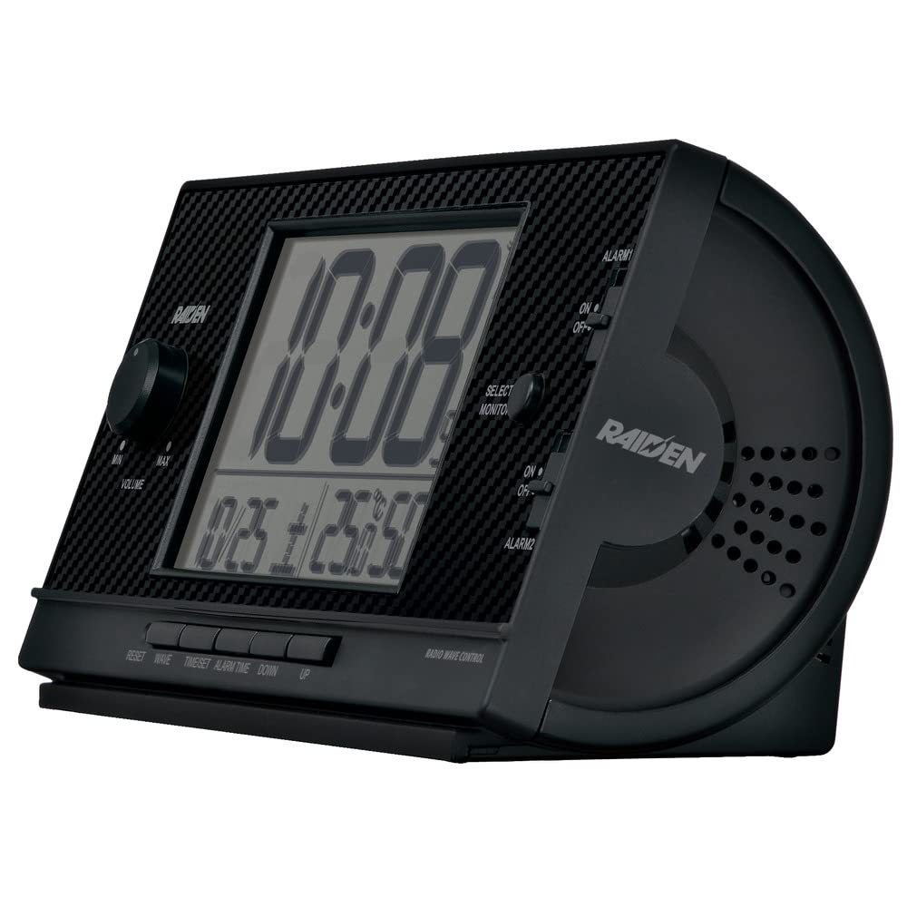 Seiko Часы-будильник с радиоприемником цифровые громкие PYXIS RAIDEN черные NR539K 77×167×57 мм