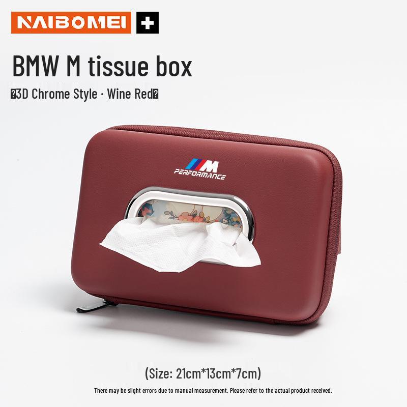 Fits BMW 1, 3, 5, 6, 7 Series, and X1-X6. Hanging tissue box/armrest tissue pack included.