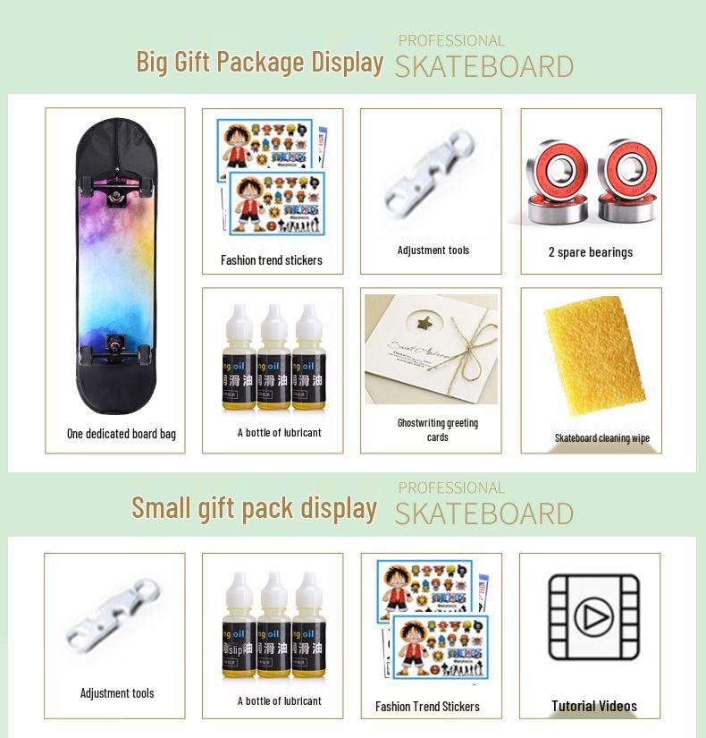 Начинающий скейтборд с двойным изгибом для уличного катания - Профессиональная короткая доска для мальчиков, девочек и взрослых