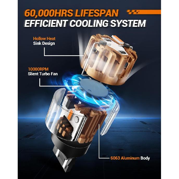 SEALIGHT 7443 7440 LED Bulb Amber, 2025 Canbus 7444na Front/Rear Turn Signal Bulb with Built In Resistor Anti Hyper Flash 7440a W21W 7441 WY21W T20,