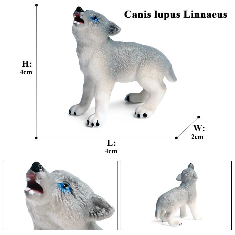 Oenux Дикие животные Маленький серый волк Гривистый волк Детеныши волков Модель для симуляции Коллекция фигурок из ПВХ Подарок Детская игрушка Подарок