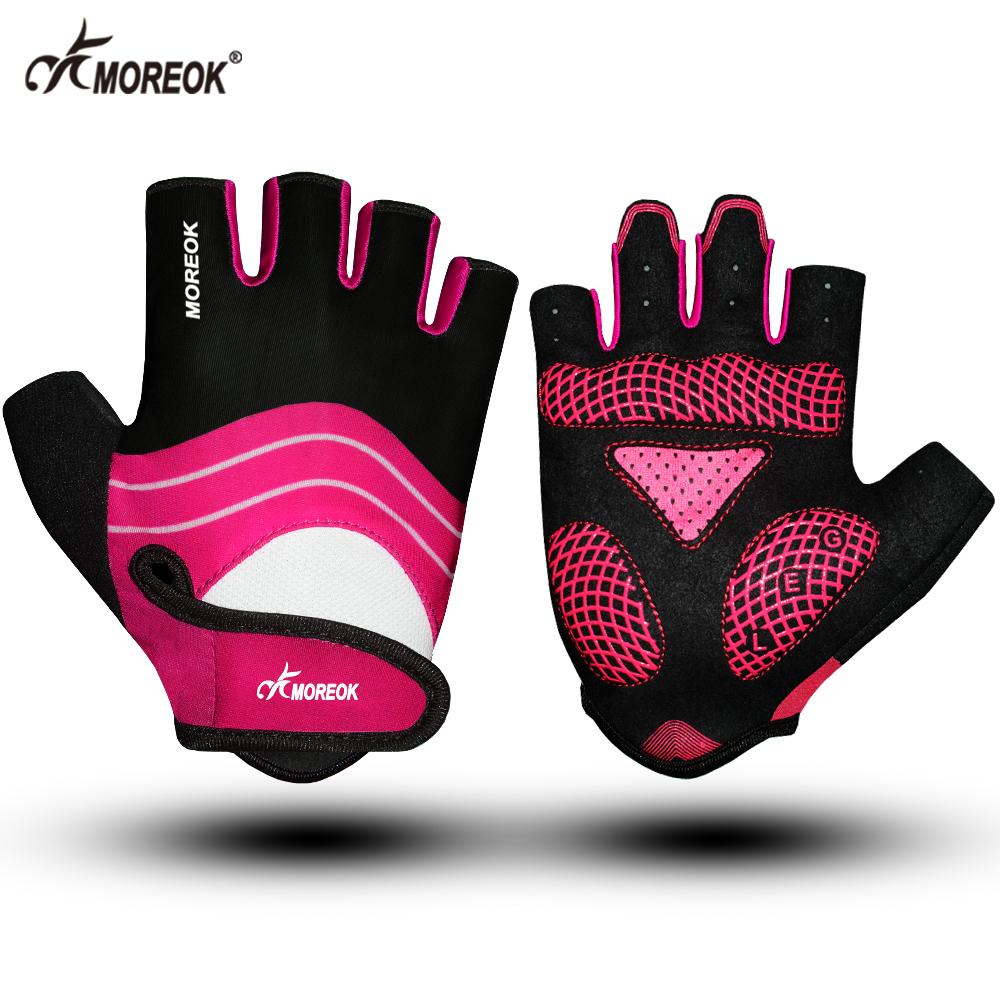 MOREOK Cycling Gloves Half Finger Bike Gloves 5MM Silicone Pads Pads Bicycle Gloves Shock-Absorbing Mountain Bike Gloves Anti