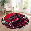 Dragon Round Floor Mat Design for Foyer Game Room Entryway Living Rooms Anti-slip Round Rug Anime Office Decor Best for Christmas