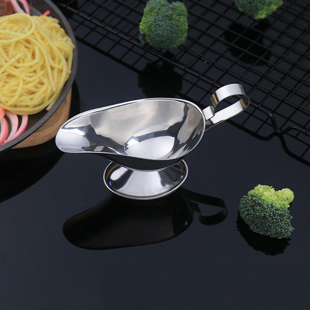 Stainless Steel Gravy Spice Black Pepper Sauce Boat Sauce Plate Ketchup Container Seasoning Cup