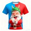 Модная забавная футболка с Санта-Клаусом, круглый вырез, повседневная, свободная, удобный мужской топ