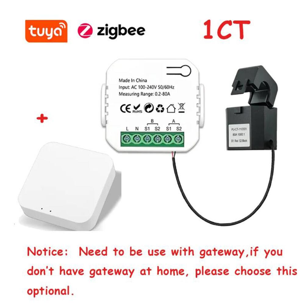 Tuya Wifi/ZigBee Intelligent Energy Meter Solar PV System Power Production Consumption Bidirectional Monitoring Meter APP1CT 2CT