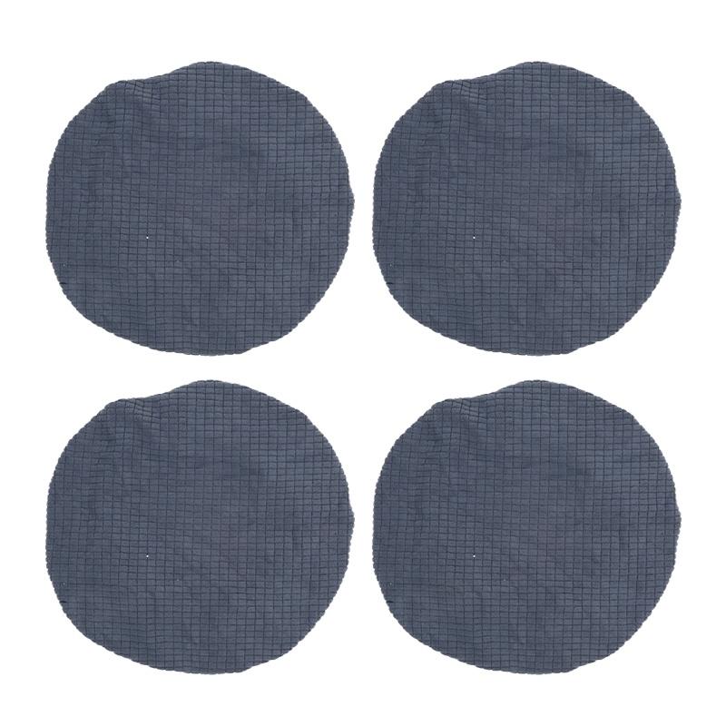 4pcs Adjustable Round Stool Cover Removable & Washable Chair Protector Stretch Fabric Fit Multiple for Home Decor