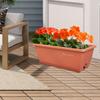 Window Box Planter Large Capacity Breathable Rectangular Flower Pot with Drainage Holes for Porch Patio Balcony Outdoor Garden
