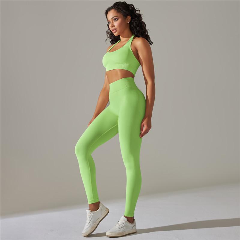 Auroth комплект из 2 предметов для тренировок, женский наряд для йоги, бесшовная майка с высокой талией, леггинсы для йоги, эластичные комплекты для фитнеса