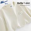 Warrior Men's Chinese Style Bamboo Print Waffle Short Sleeve T-Shirt