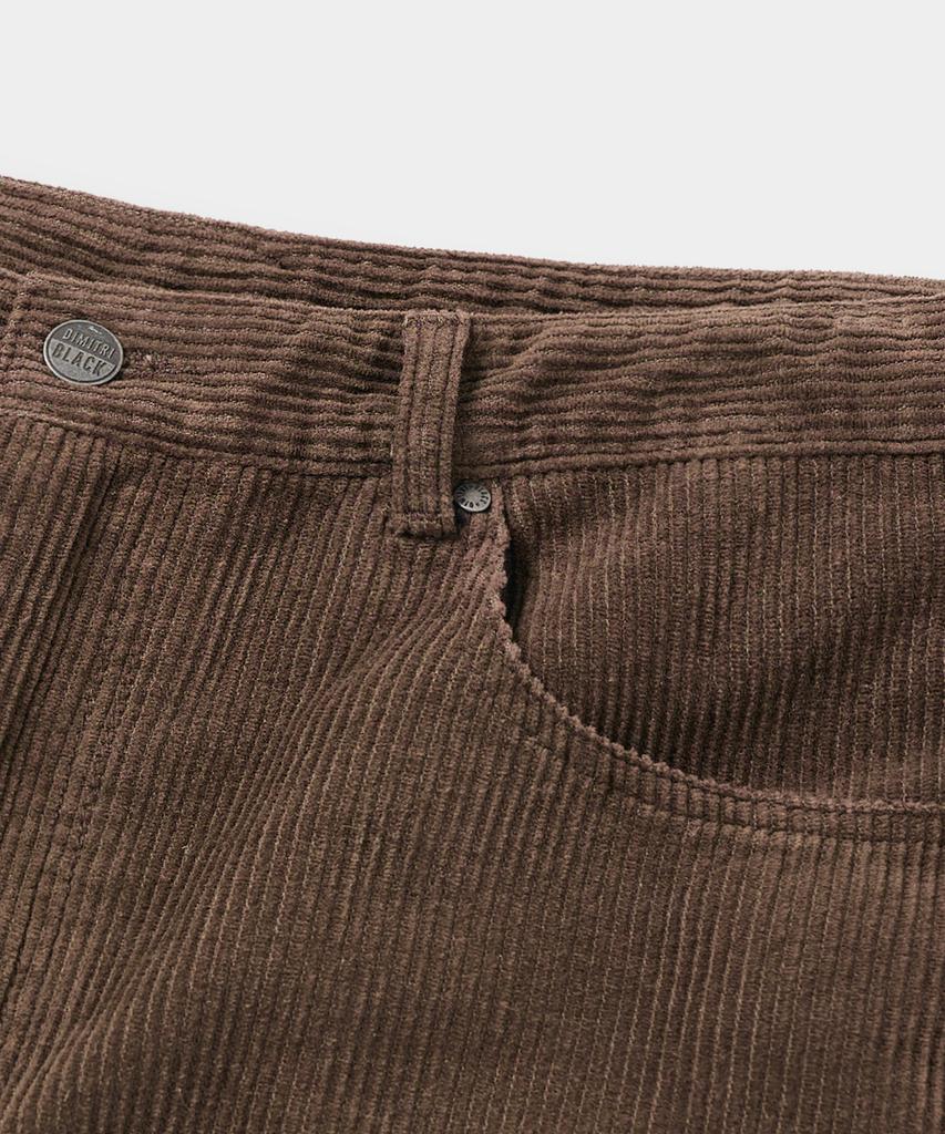 Диммитеулблэк Essential Fade Wash Изогнутые брюки_Вельвет Коричневый