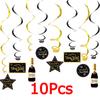 10pcs/pack Party Atmosphere Plastic Spirals New Year's Day Elements Durable Bright Colors New Year Exquisite Patterns