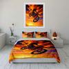 Motocross Bike Jump Sunset Scene Bedding Duvet Cover Set  (1*Duvet Cover 2*Pillowcases, without duvet insert)