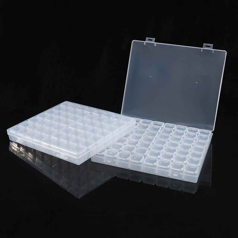 Коробка для хранения украшений для нейл-арта, сортировочная коробка для мелких аксессуаров, классификационная коробка, 56 независимых коробочек для бриллиантов для нейл-арта без нанизывания, ювелирные изделия
