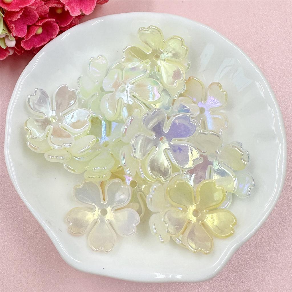 Creative 20Pcs DIY Findings Beading Neclace Bracelet Loose Beads Acrylic Colorful Flowers Handcrafted for Jewelry Making