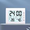 Digital Wall Desk Clock with Temperature Humidity Date Week Large LCD Display Battery Operated Alarm Clock for Bedroom