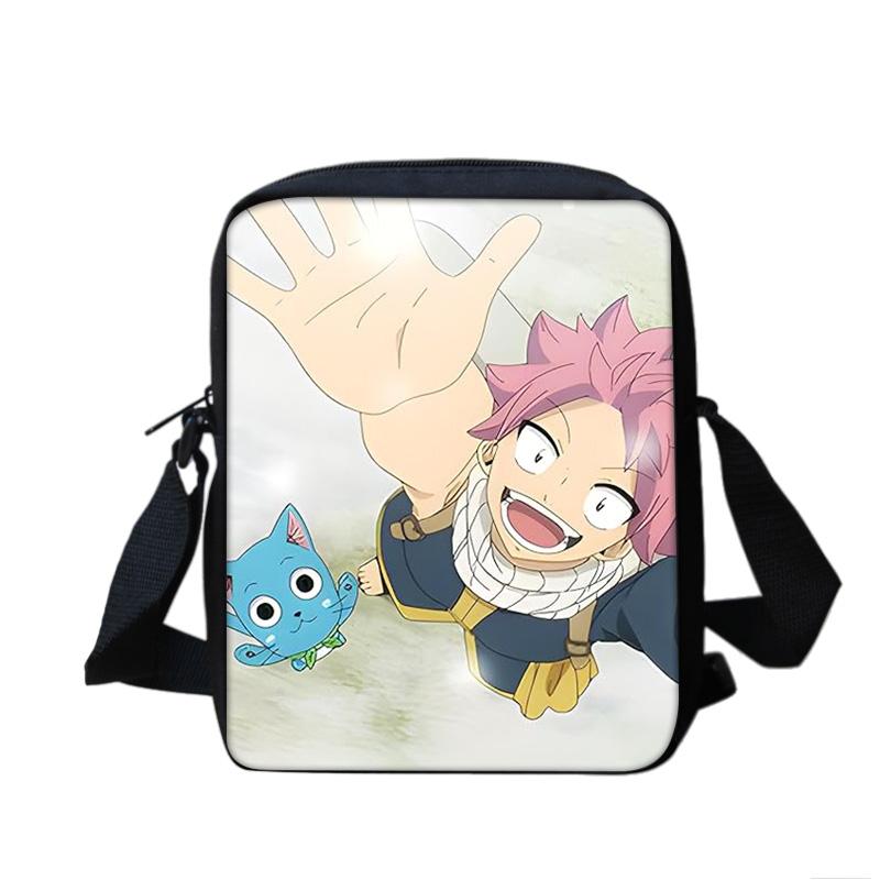 Сумка через плечо FAIRY TAIL мультяшный аниме принт студенческая для мальчиков и девочек новая легкая, компактная, большая вместимость, универсальная