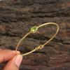Peridot Gemstone Yellow Gold Plated Bangle Bracelet 100% 925 Sterling Silver Handmade Jewelry