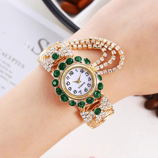 Женские часы-браслет со стразами, регулируемый круглый циферблат, женские повседневные наручные часы с кварцевым браслетом для торжественного платья, модные ювелирные изделия, аксессуары