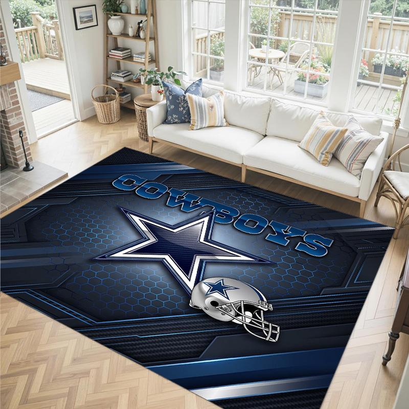 Дизайн Dallas Cowboys Кристальный Велюровый Ковер Уютный Не?Нескользящий ковер с принтом для спальни, гостиной, прихожей