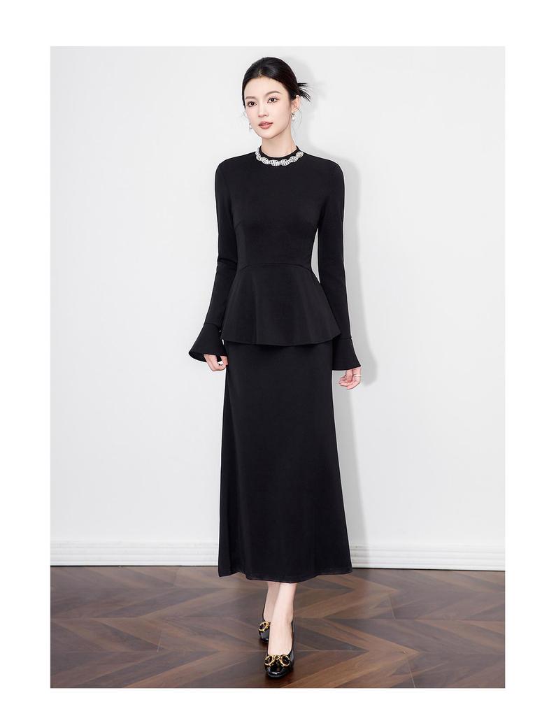 Осенний стиль, облегающее вечернее платье со стразами