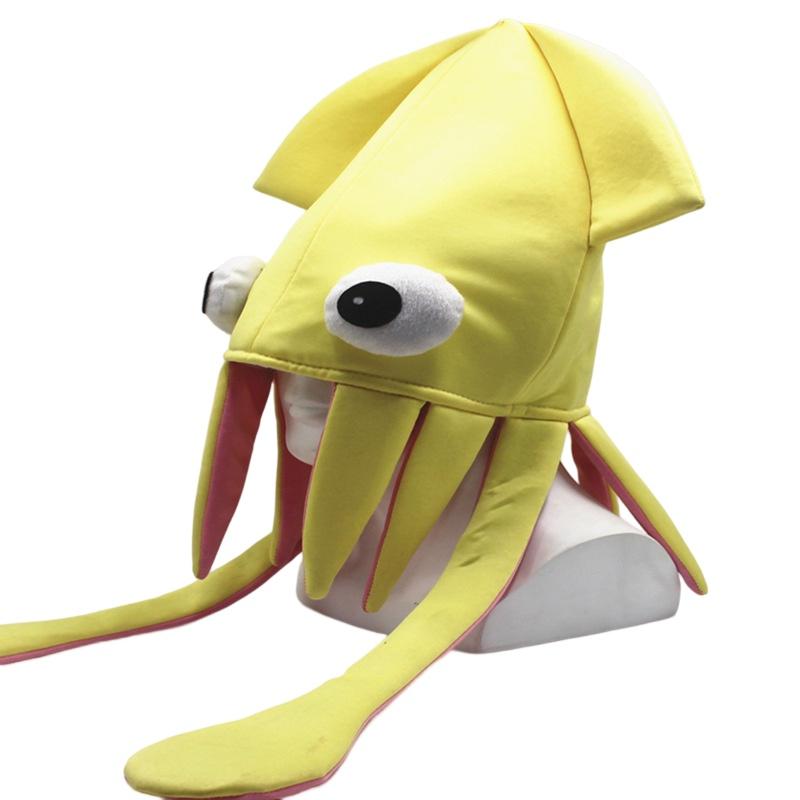 Шапка Кальмара из Бархата Jiaqi Настраиваемый Смешной Реквизит для Вечеринок для Выступлений и Косплея