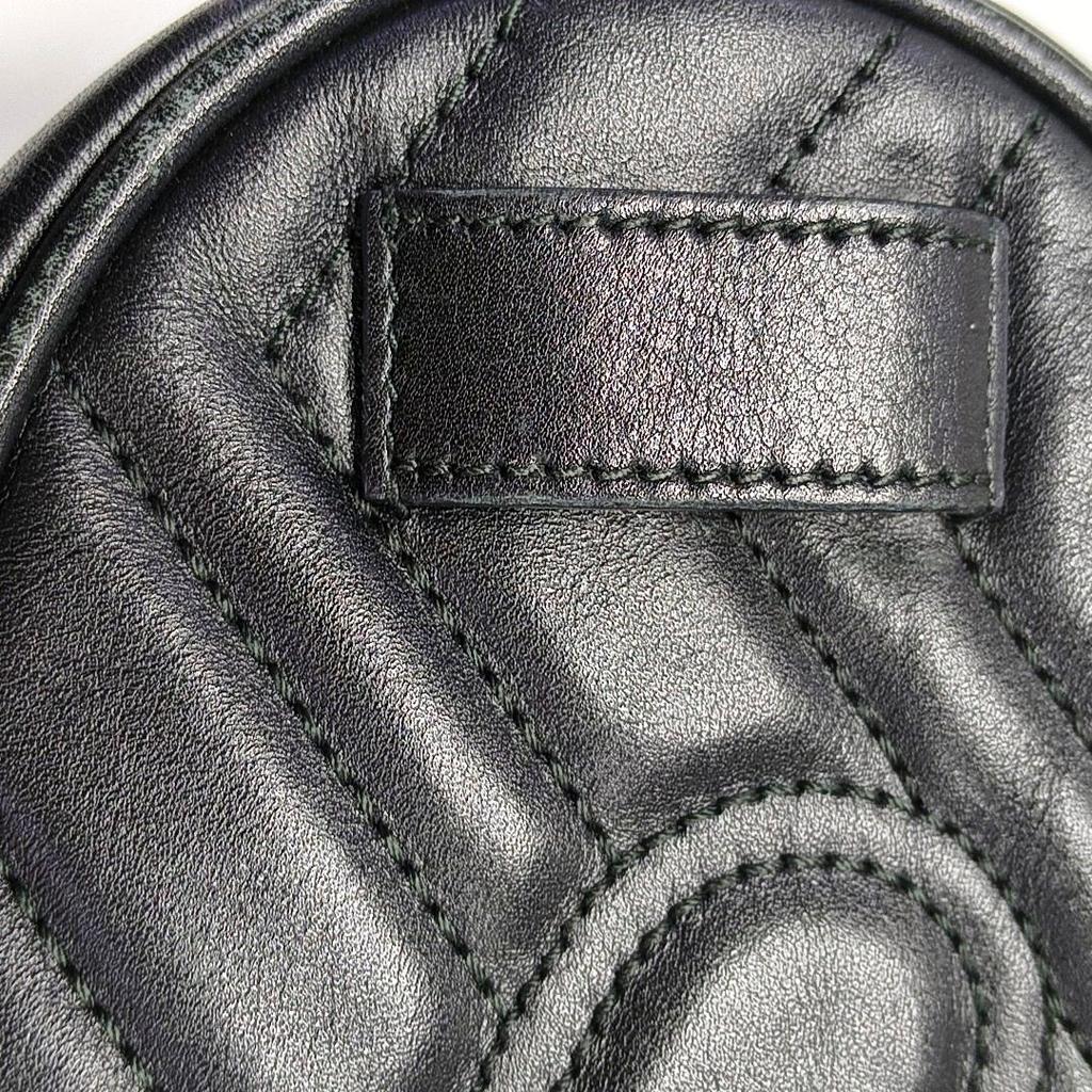 [Pre-Owned] Gucci Quilted Leather GG Marmont Matelassé Belt Bag 38/95 'Black' - Good #1TOV7IS