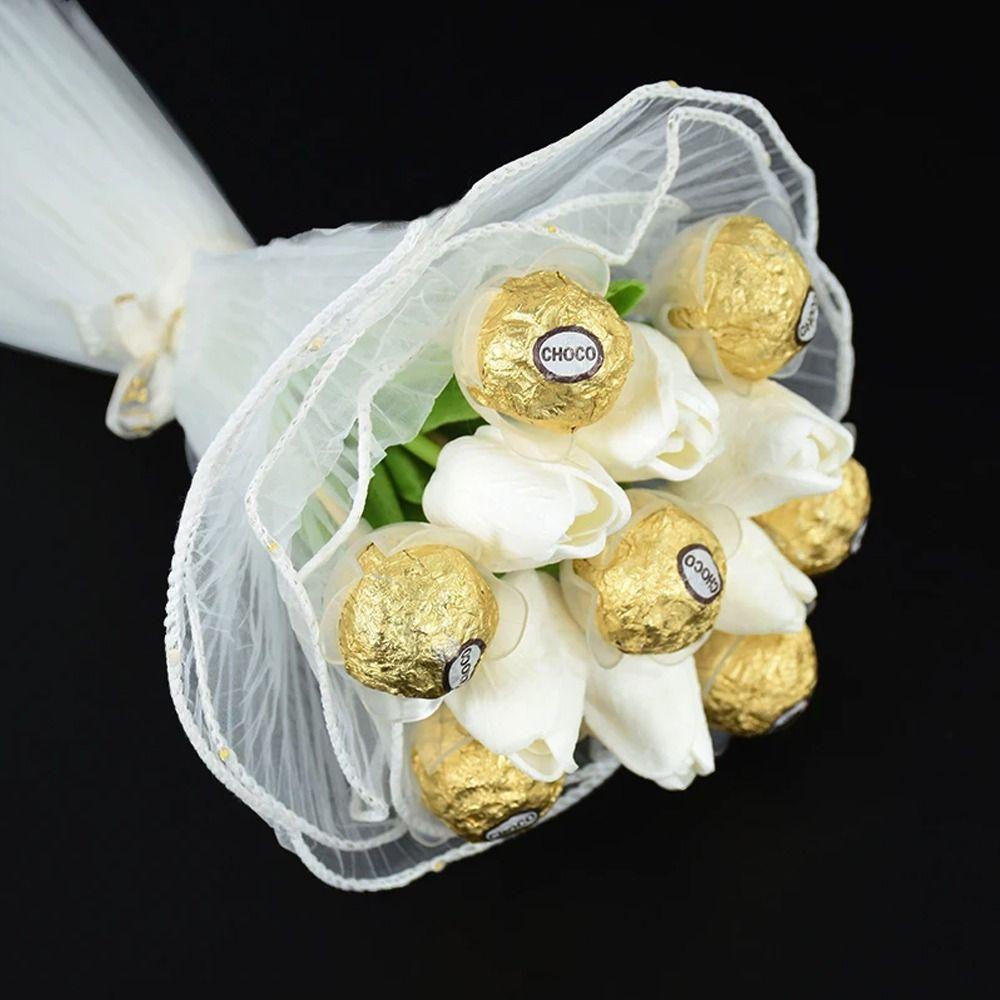 100pcs DIY Chocolate Ball Holder Plastic Chocolate Ball Case Flower Candy Ball Bouquet