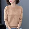 Spring and Autumn Thin Base Sweater Fashion Sweater Loose Middle Aged Versatile Large Size Long Sleeve Knitted Top