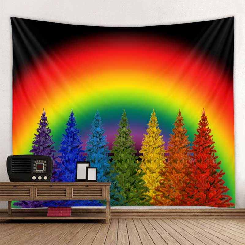 Рождественские украшения гобелен Санта-Клаус снежная сцена настенный подвесной хиппи фантазия сцена фон ткань богемное украшение дома