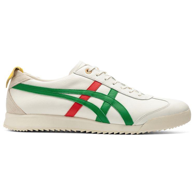 ONITSUKA TIGER Mexico 66 Кожаные Спортивные Удобные Нескользящие Износостойкие Низкие Повседневные Кроссовки Унисекс Белый Красный Зеленый 1183B889-103