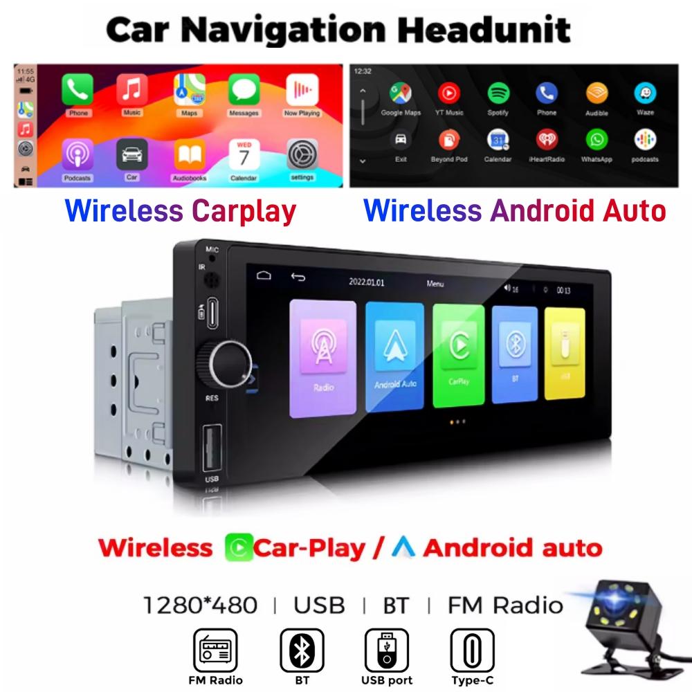 ANYFAR 6.86" 1280*480 1 Din MP5 Плеер Автомагнитола Беспроводной Carplay Android Auto Мультимедийный Плеер 1Din FM Авто Радио Стерео