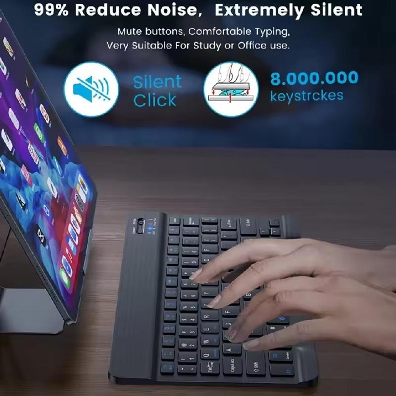 Ультратонкая Bluetooth-совместимая клавиатура Портативная Мини-беспроводная клавиатура для iPad iPhone Планшета Телефона Смартфона Портативная