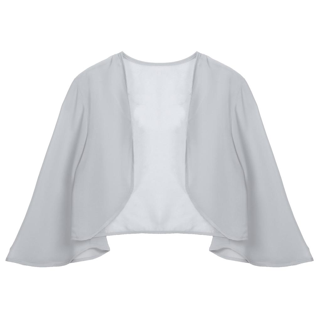 Women's Elegant Bolero 3/4 Sleeve Chiffon Cardigan Wedding Party Bridal Dress Cover Ups