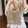 Ручная плетеная сумка женская корейская версия ins модная простая повседневная соломенная сумка 2025 нишевая высококлассная ажурная женская сумка