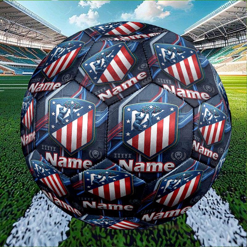 Custom Name Personalized Atletico Madrid Print Size 5 Soccer Ball Training & Match Football, for Team, Kicking, Gift for Football Enthusiasts