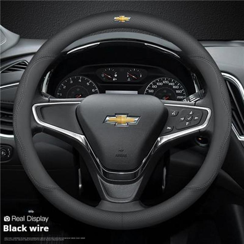 Кожаная накладка на руль автомобиля для Chevrolet Montana Trailblazer EV SS RS Silverado RST Equinox RS LT Bolt EUV Blrzer 38 см