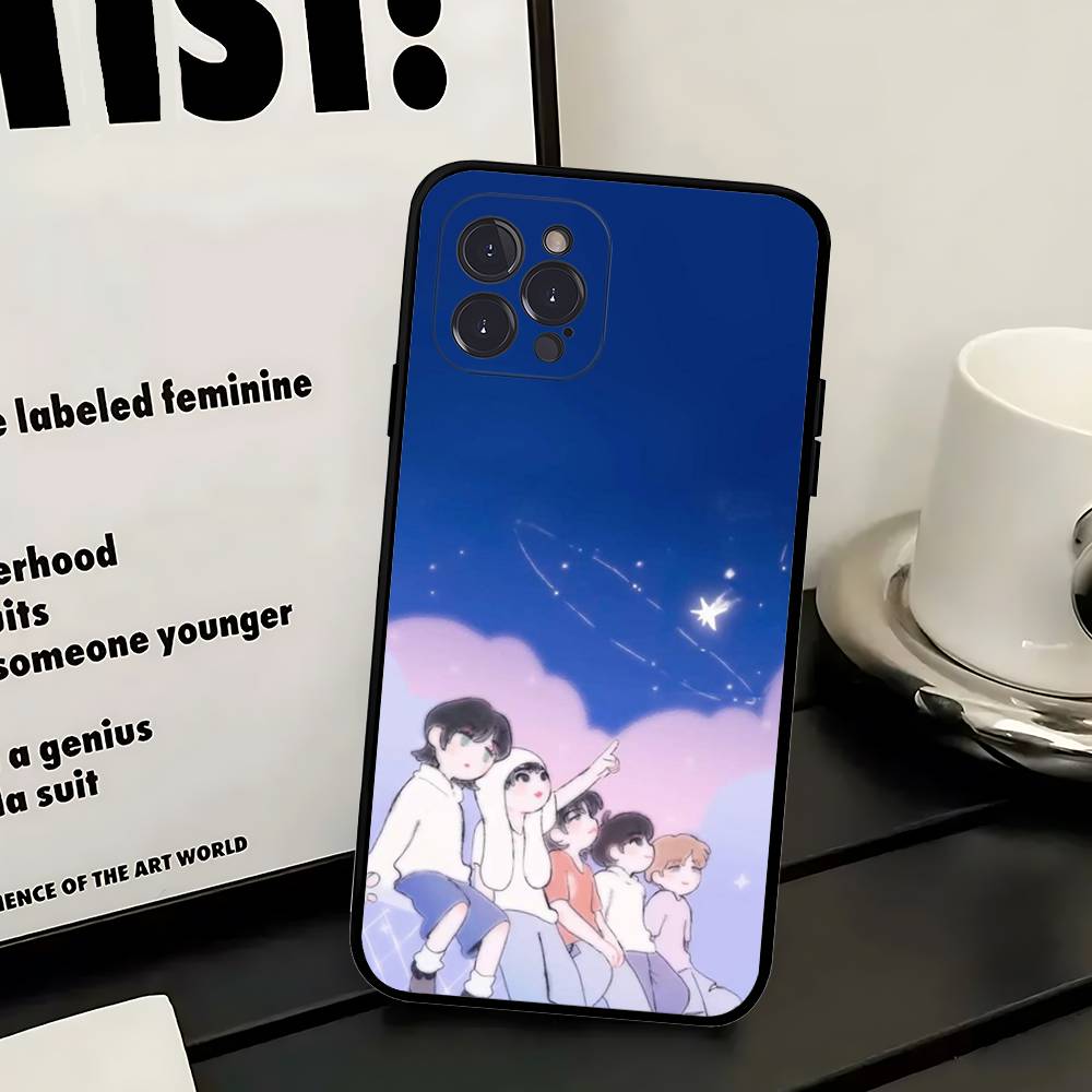 Чехол для телефона Kpop T-TOMORROW X T-TOGETHER Для Iphone 16 15 17 13 14 12 11 Pro Max Plus Черный Защитный Чехол
