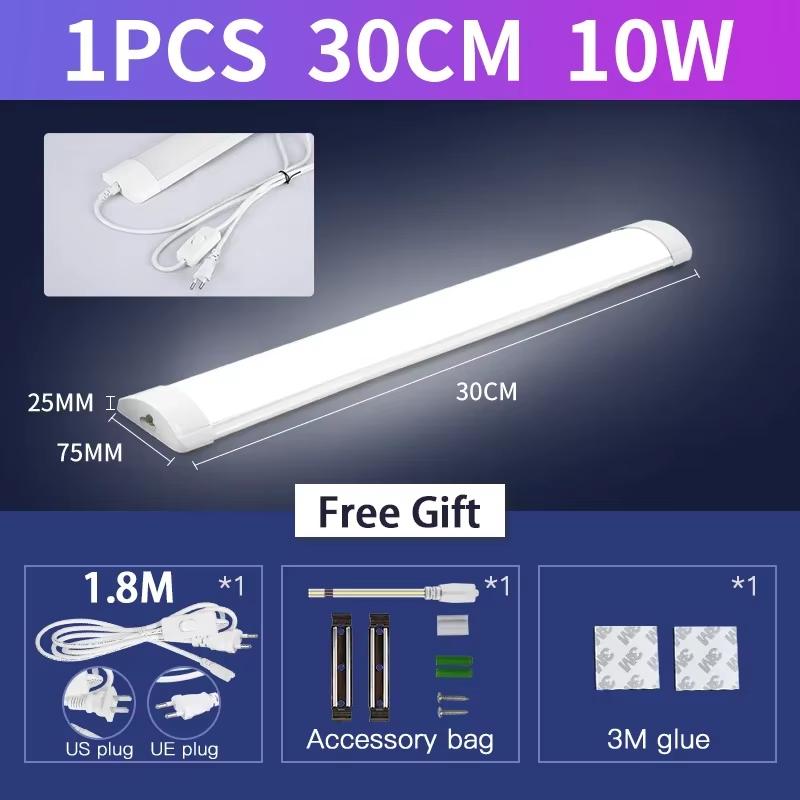 Светодиодная трубчатая лампа 110-220 В 10/20 В Кухонная лампа под шкаф Светодиодные ленты с кабелем-переключателем 1,8 м Для домашней спальни Внутреннее освещение