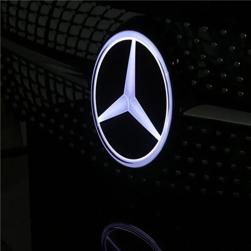 Car Front Grill Logo Light 3D LED Badge For Mercedes Benz W447 V-class VITO Emblem Luminous Decorative Light1 ZM1