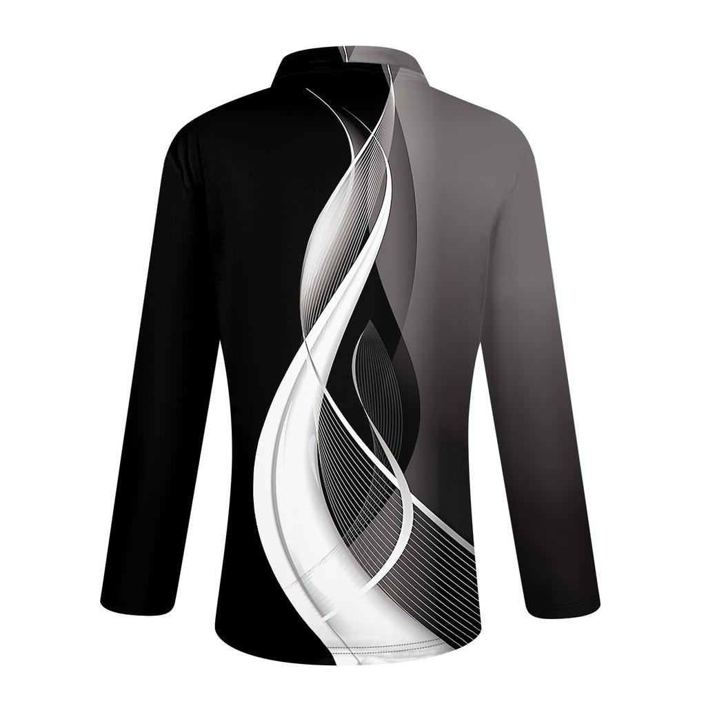 Женская весенняя и модная повседневная рубашка с принтом на молнии с V-образным вырезом и длинным рукавом