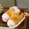 Women Indoor Fluffy Slippers Winter New Non-slip Warm Shoes Cute Tiger Claws Cotton Slippers Couples Home FloorCotton Slides